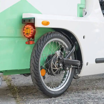 Das Rytle Cargobike MovR - Nahaufnahme des rechten Antriebrades