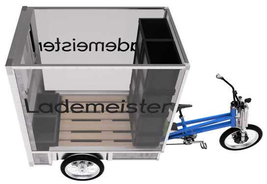 Lademeister Cargobike freigestellt auf weißem Hintergrund